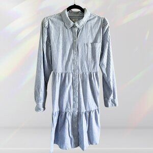 Crown & Ivy Women's Striped Button Front Shirtdress
